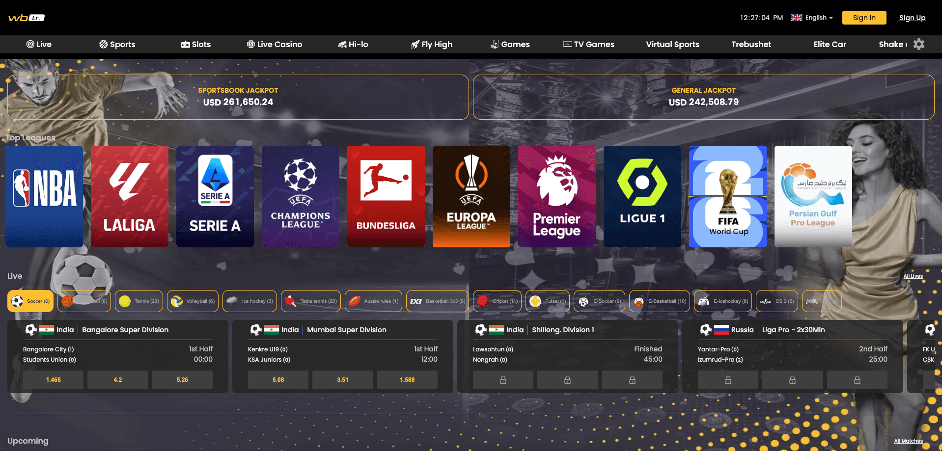 WB - Online casino and sports betting platform