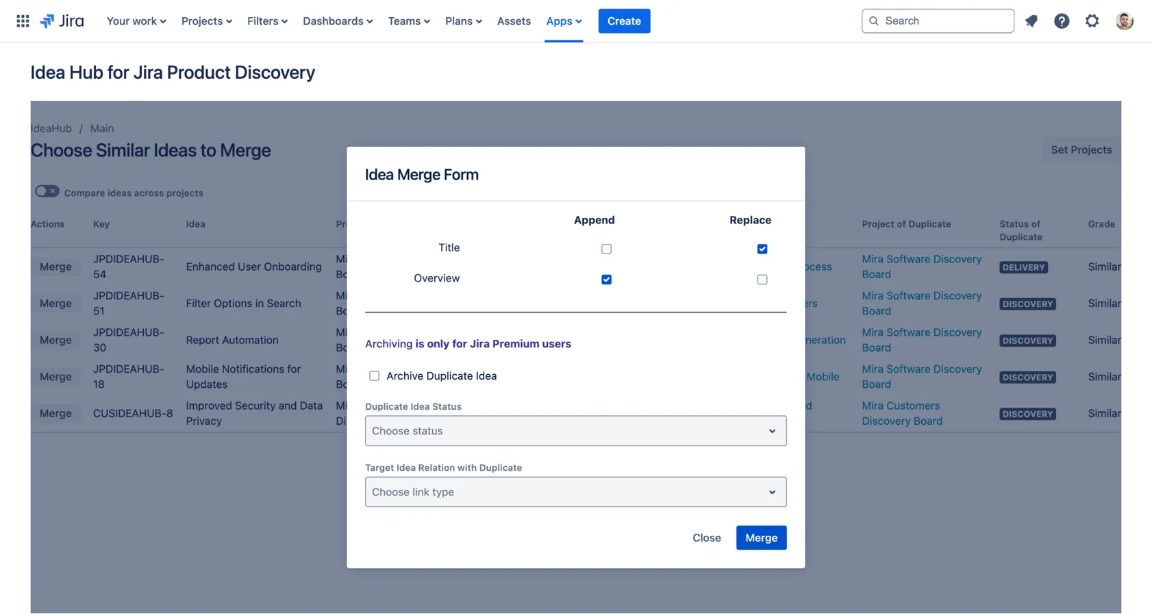 Idea Hub - AI idea organizer for Jira Product Discovery gallery image 3